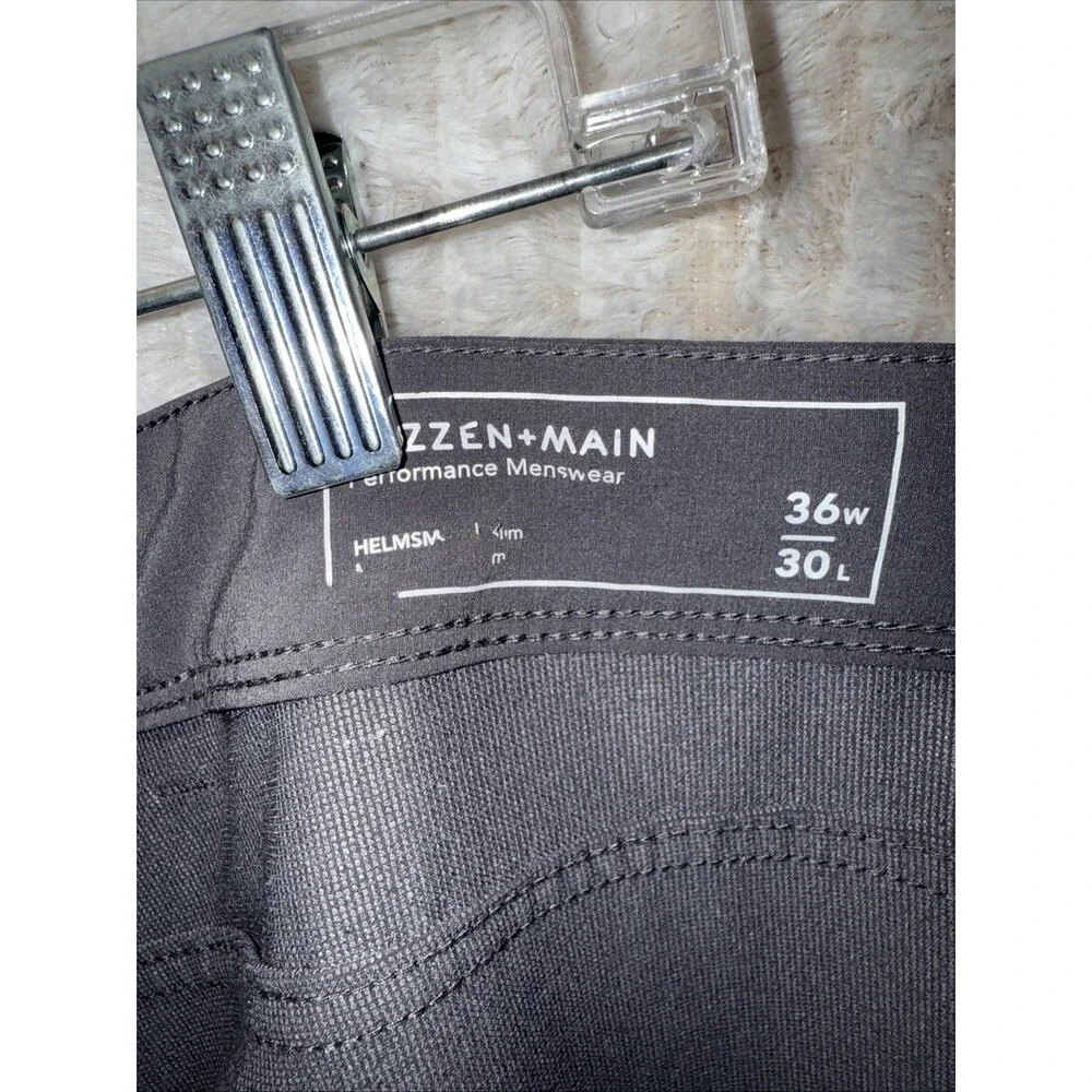 Mizzen + Main Pants Men's 36x30 Gray Helmsman Slim Performance Golf Stretch - Picture 7 of 12